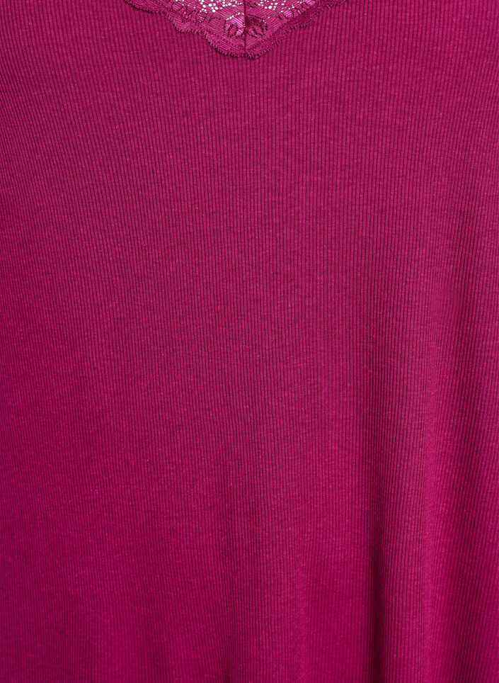 Koszula nocna z koronkowym obszyciem, Fioletowy, Packshot image number 2